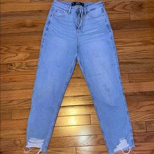 hollister frayed end mom jeans
